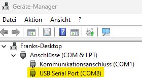 Ausschnitt Gerätemanager